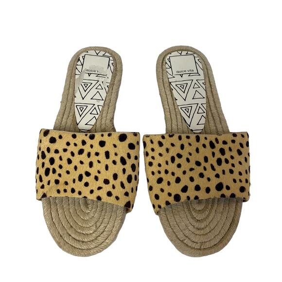 Dolce Vita Animal Print Espadrille Slide Sandal Shoes Size 6 - Picture 1 of 10